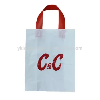 Printed flexiloop handle shopping plastic bags
