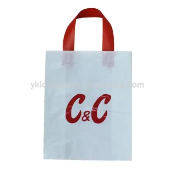 Printed flexiloop handle shopping plastic bags
