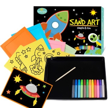 Rocket space sand art set for boys and girls