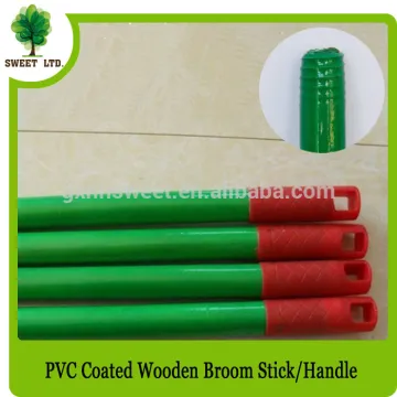 Wholesales wood stick / solid color PVC coated wooden shovel handles