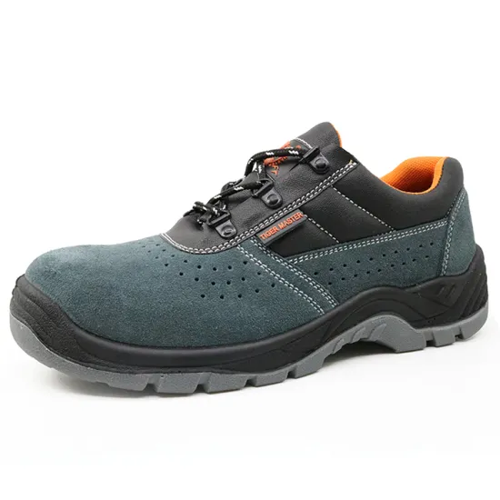 Suede leather pu sole steel toe work shoes