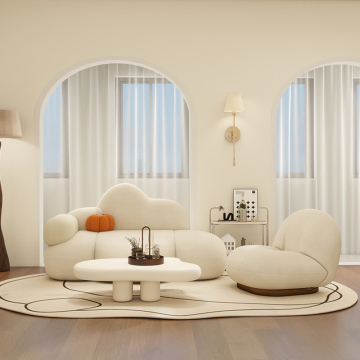 Modern Velvet Pumpkin Sofa for Bedroom or Balcony Living Room