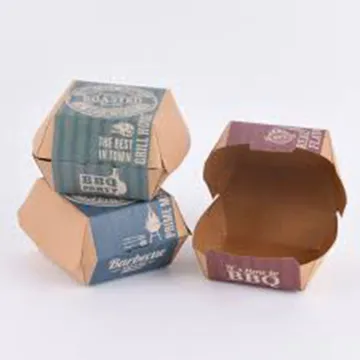 300gsm fast food packaging kraft natural hamburger box