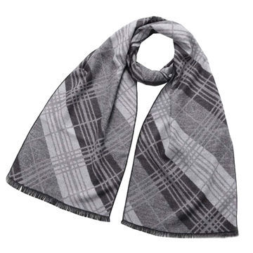 Gray stripes stylish successful men's exclusive wholesale polyester scarves, OEM/ODM orders welcome