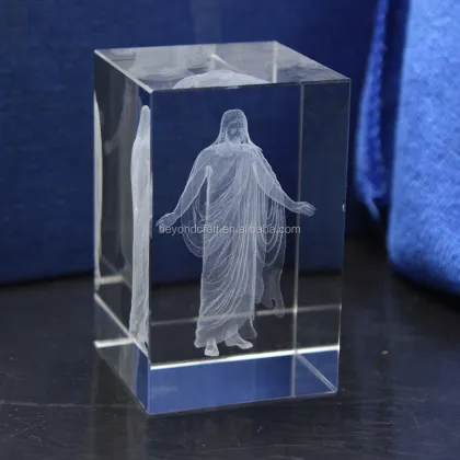 Wholesale 3D Crystal Glass Cubes for Religious Gifts