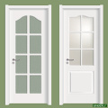 White Modern Wooden Door With Glass