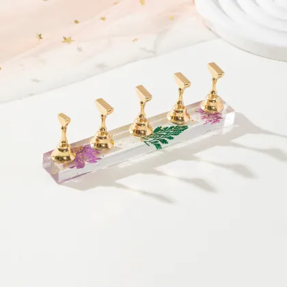 Qianya 2024 Nail Practice Holder: Laser Glitter Magnetic Nail Tips Holder