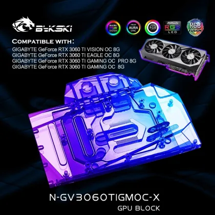 Bykski GPU Block for GIGABYTE RTX 3060/3060Ti GAMING Eagle OC 8G VGA Water Cooler