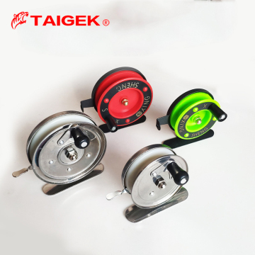 TAIGEK Mini Metal Plastic Ice Fishing Reel