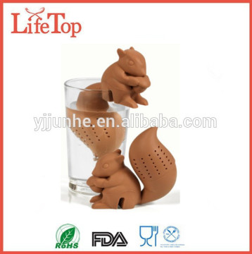 Novelty Silicone Squirrel Shape Tea Leaf Herbal Strainer Filter
