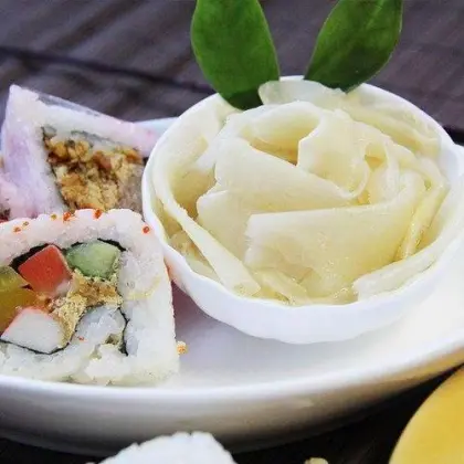 Japanese Traditional Sushi Ginger Slices White