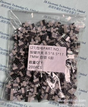 180° DPDT PRESSURE SWITCH WITH LOCK 6PIN PITCH 2,54MM Pushbutton Switch 8.5x8.5x17.7MM Self-Locking 6pin