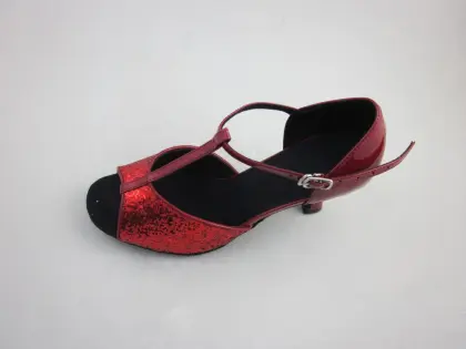 Red Leather ladies salsa shoes