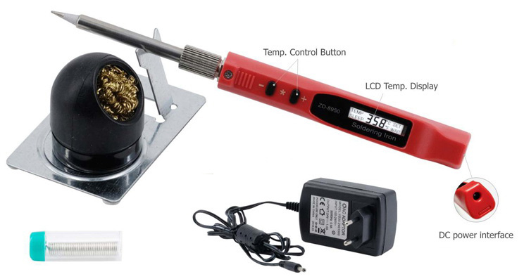 Zhongdi ZD-8950 Mini DC Power Soldering Iron with LCD Temperature Display