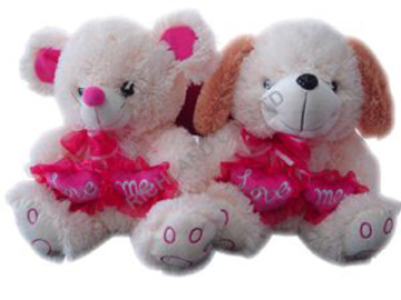 plush dog and mouse