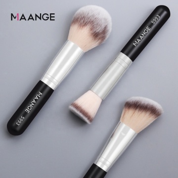 Private Label Small Makeup Brushes - Travel Mini Foundation Vegan Black Wooden Brush Set