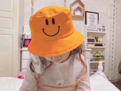 Kids Face Shield Mask Bucket Hat