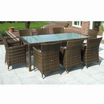 Rattan Dining Table Chairs/Furniture/Set with 5cm Thickness Cushion, Measures 68 x 62 x 84cm