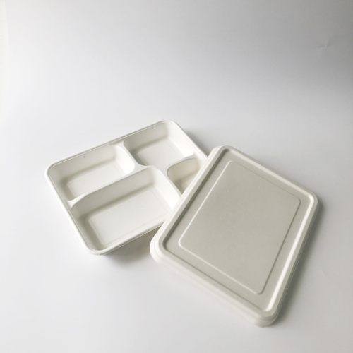 China Biodegradable Large 4 Compartment Bagasse Tray Factory Supplier