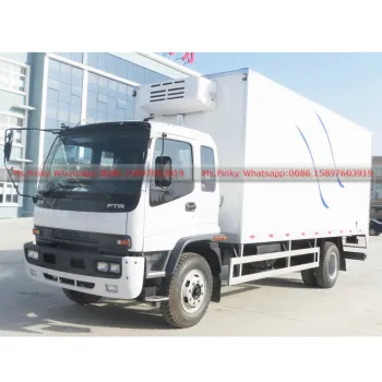 Japanese brand Qing ling FTR Freezing Van Fruits Eggs Ice Cream Fresh Meat Cooler Truck Export to Rwanda  0086 15897603919