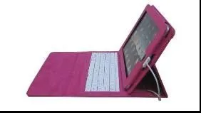 Pu / Flocking  Laptop Case With Wired Keyboard Connected With Cable For Ipad / Ipad2