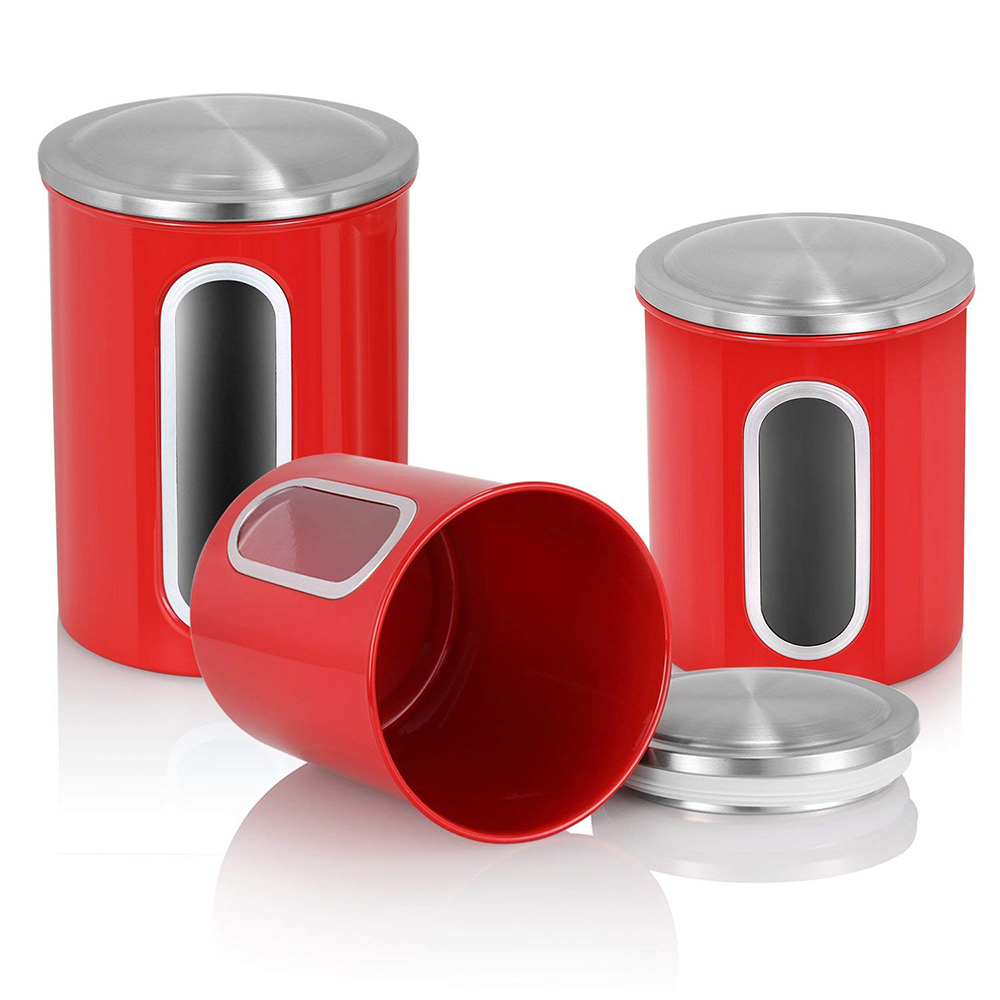 Airtight Canister With Red Color Jpg