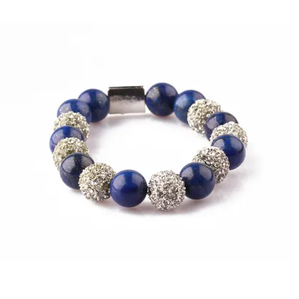 lucky blue gemstone lapis lazuli custom beads bracelet