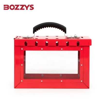 12-Padlock Combined Red Storage Group Lockout Box with Display Window