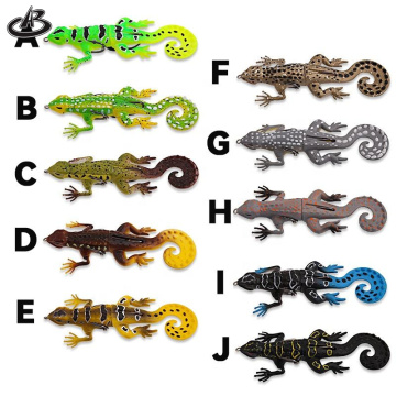 Silicone Soft Bait: Sea Bass Simulation Gecko Soft Fishing Lure with Hook