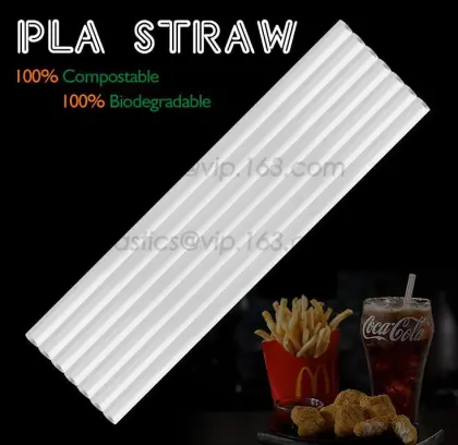 Disposable Paper Straws Pure white Drinking Straws party straw, PLA plastic drinking straw