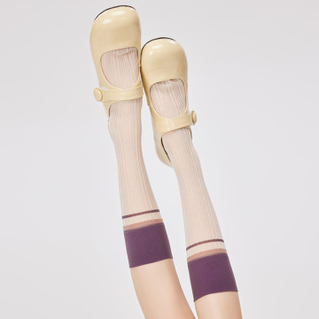 Xiangyi Fashion 2024 Summer Solid Under Knee Socks - Women & Teen Ladies' Wholesale Thin Cotton Long Tube Crew Socks