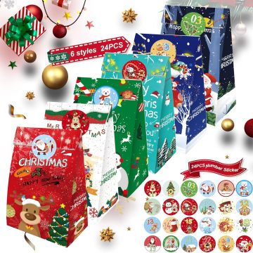 Custom Snowman Design Christmas Gift Bags with Handles
