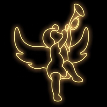 Outdoor LED Angel with Trumpet for Christmas