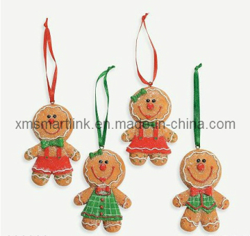 Hanging Gingerbread Decoration Gift, Xmas Polyresin Hanging Ornament