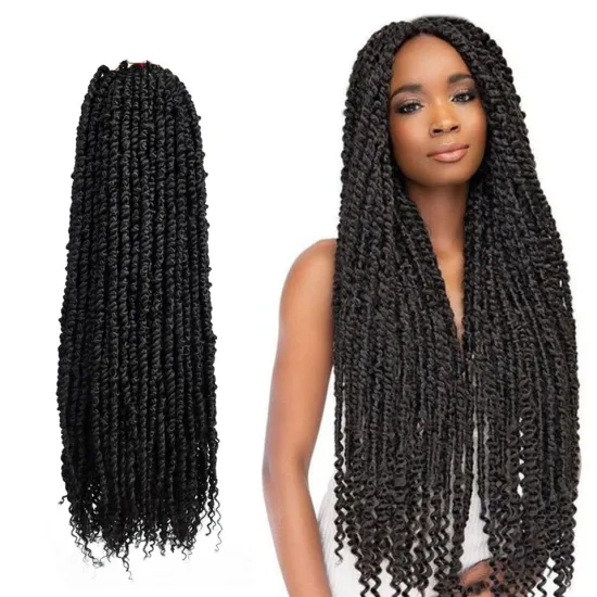 24Inch Ombre Black Brown Red Long Passion Twist Crochet Braiding Pre-Twisted Spring Bomb Braids Bulk Synthetic Hair Extensions