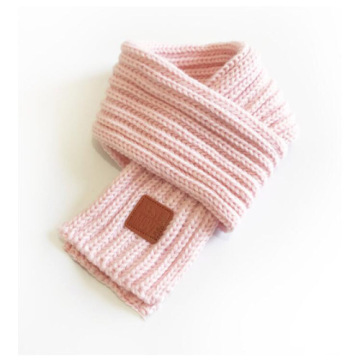 1Pcs Children Knitted Scarf Wool Warm Thicken Scarf Autumn Winter Pure Color Ring Neck Scarves for Boys Girls