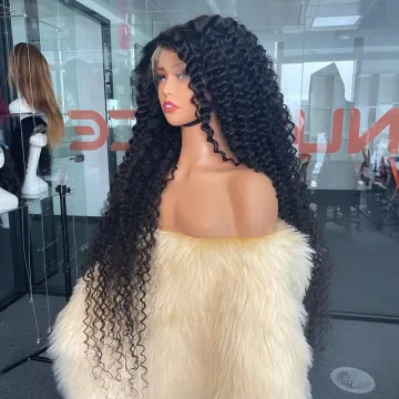 Transparent Lace Frontal Wig 180% Density Pre-plucked Kinky Curly Lace Front Wig Human Hair Full Lace Wig Wholesale Hair Vendor