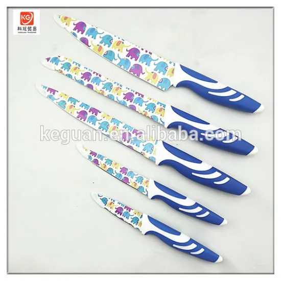 KS-147 5pcs non-stick kinfe set with PP rubber handle
