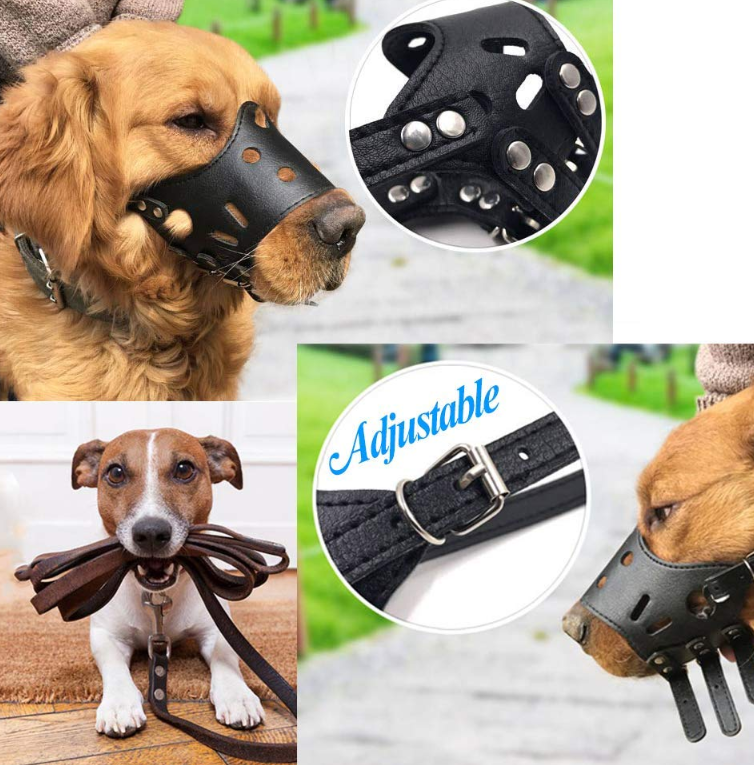 Dog Muzzle Leather Used with Collars