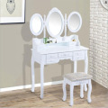 Girls Modern Makeup Dressing Table With 3 Mirrors