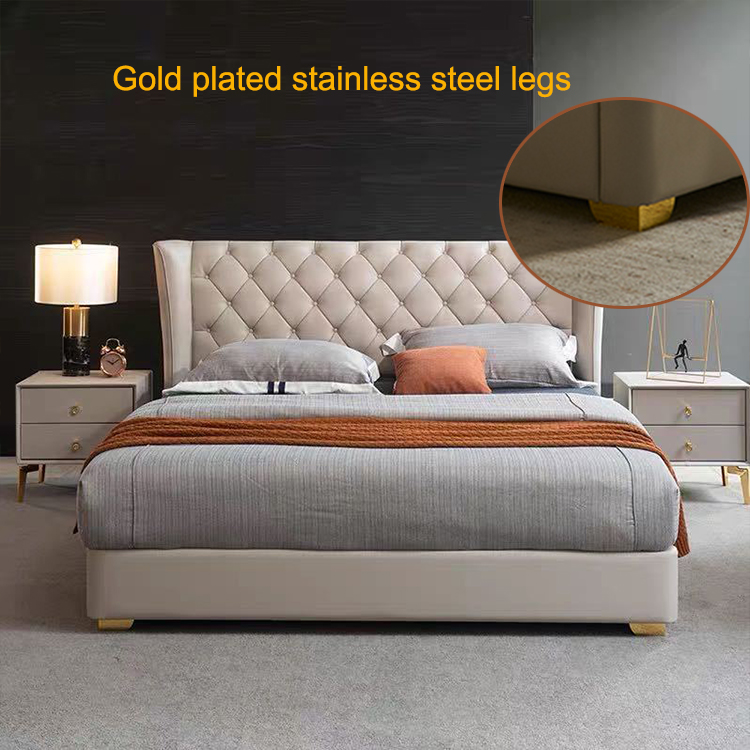 Factory wholesale bed queen king size luxury frame for big house furniture