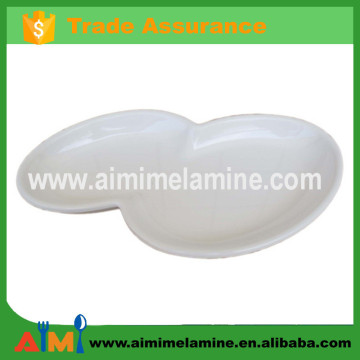 10" Melamine gourd shape plate , plastic white plate for restaurant