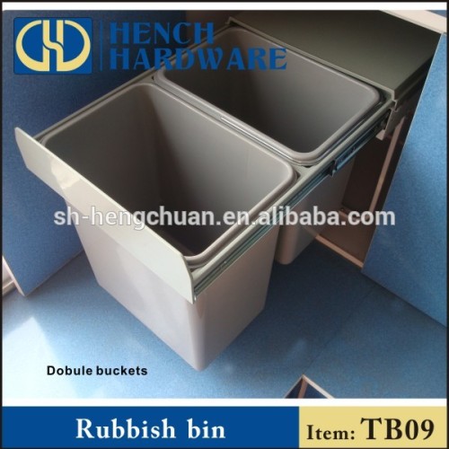 Indoor kitchen cabinet hardware recycling plastic waste bin