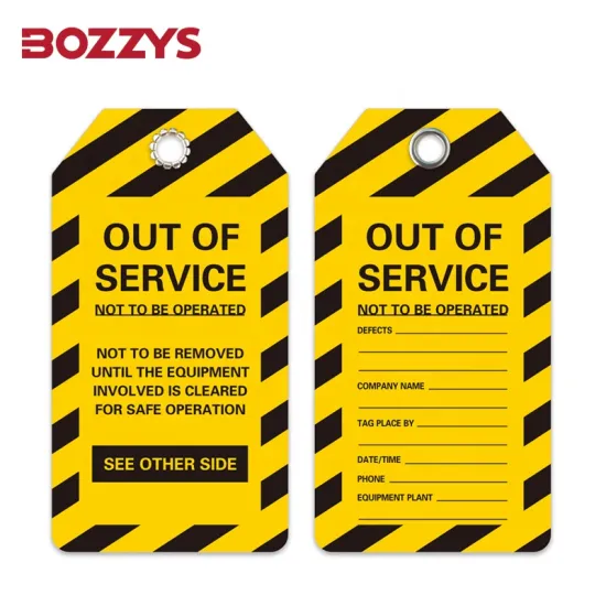 BOZZYS PVC Plastic Electrician's Safety Lockout Tagout Tags with Danger Header