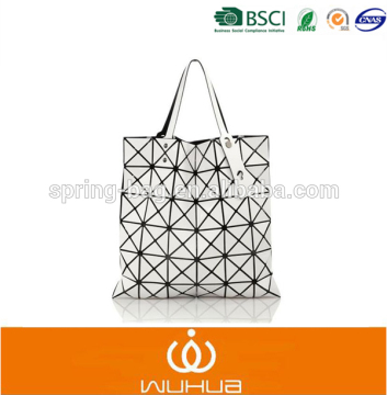 2016 Solid Shopping Bags New Material Block Chart Tote bag PVC Handbag White Factory