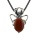 Carnelian 13X18mm Cabs Antique Silver Alloy Spider Pendant Necklace 45cm Black Cord