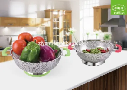 18/8 stainless steel silicone pasta colander