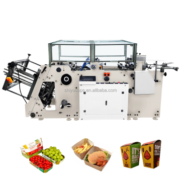 Automatic PE Coated Food Paper Lunch Burger Packing Box Making Machine