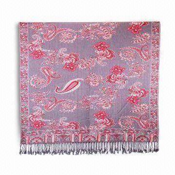 Jacquard Pashmina Shawl, Measures 70 x 180 + 10cm