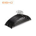 Black PVC Coated Clothes Hanger With Hook